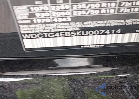2019 Mercedes-Benz Gla 250 from USA, damaged, VIN WDCTG4EB5KU007414